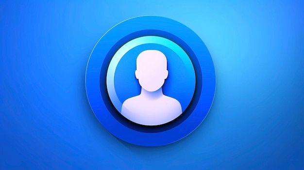 User icon 3d illustration Blue background for Web design