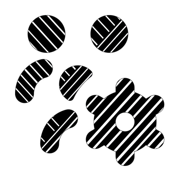 users gear icon black white diagonal lines