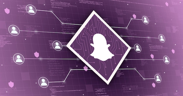 Utenti uniti da un unico network tecnologico con il social network snapchat 3d