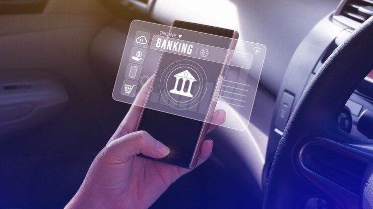 Photo uses touching online banking and network connection icons on smart phone online payment icons on virtual screen internet online banking pay concept