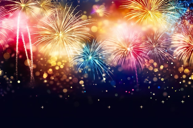 新年を迎えよう! 壮観な花火で 喜びと伝統の魔法の祝い