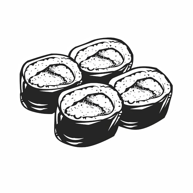 チョップスティックのロゴ 黒と白のイラスト