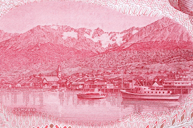 Ushuaia harbor from Argentinian money