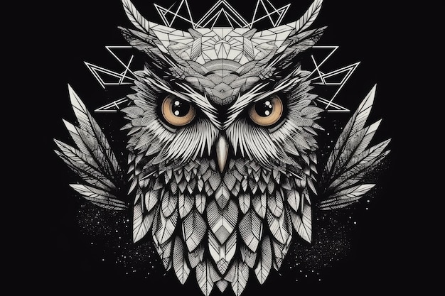 Photo using holy geometry the owl in the logo and image