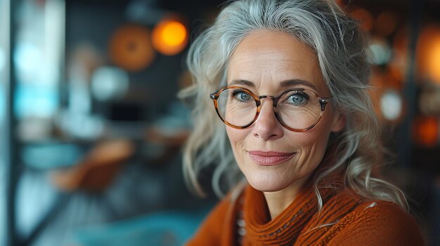 Using laptop an older businesswoman mentor uses glasses while negotiating growth business plan with diverse executive managers in a boardroom Multicultural team collaborating in an office