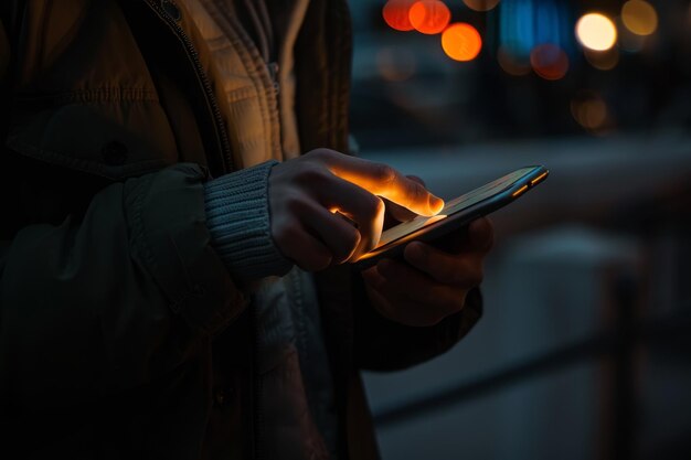 Использование смартфона ночью