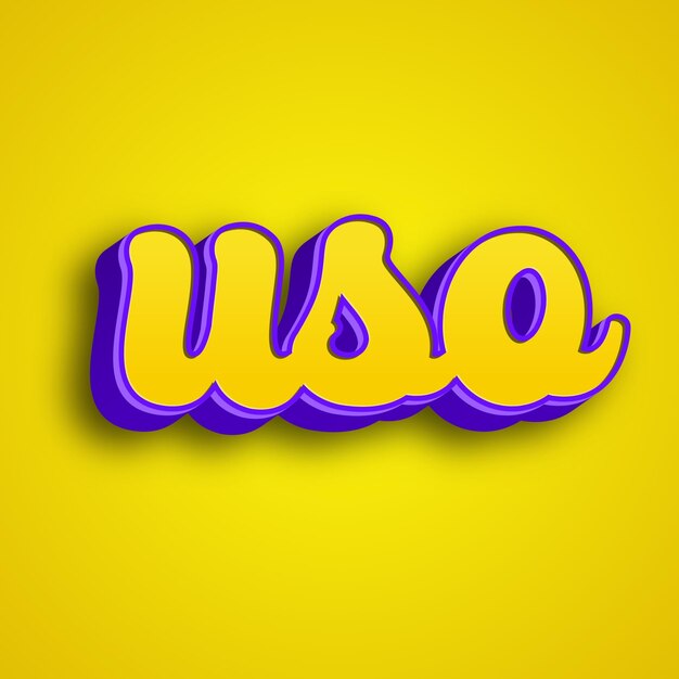 Uso typography 3d design yellow pink white background photo jpg