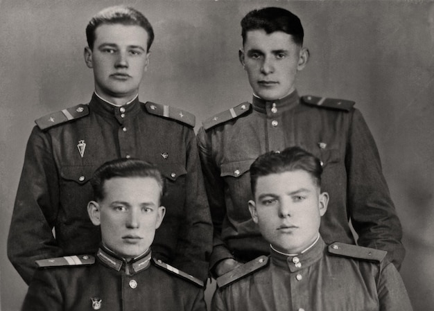 ussr kharkov circa 1955 vintage photo of a group of soviet army soldiers