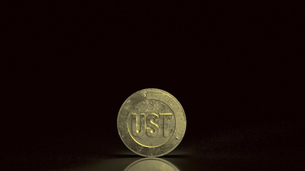 Photo the ust coin for business or cryptocurrency concept 3d rendering