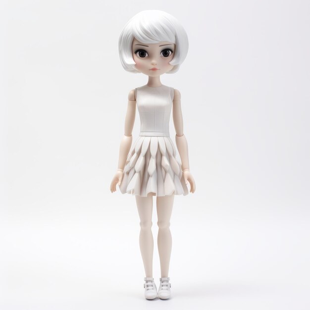 Фото Монохроматическая минималистская виниловая игрушка utada tomoko girl doll
