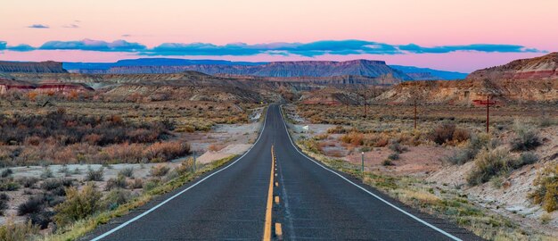 Photo utah state route during sunrise usa adventure travel