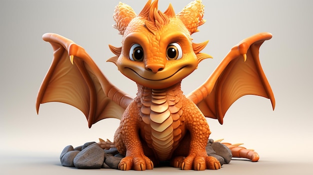 ute dragon clipart 3d render isolated