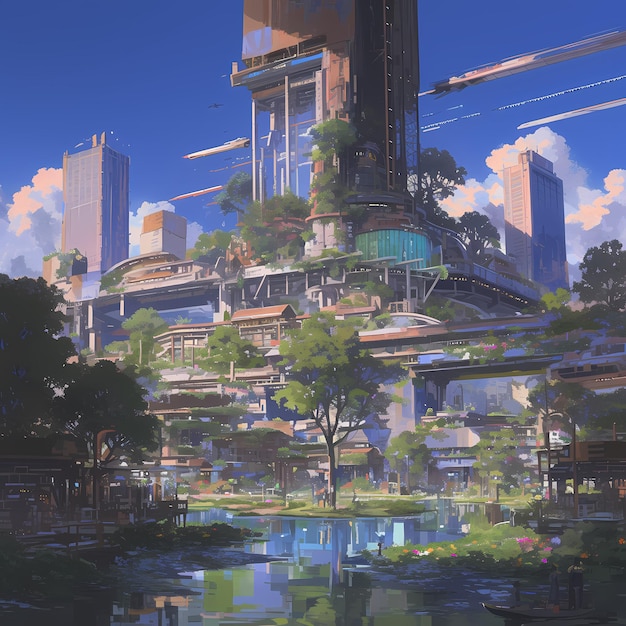 Utopian Sky City A Visionary Future World