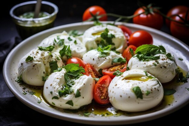 Foto utshob2434 creamy burrata salad burst of flavor delicious burrata fotografia di immagini