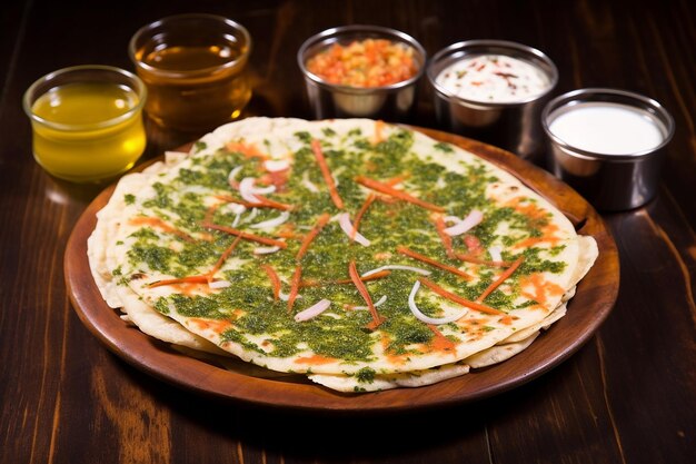 Uttapam with Chutney Delight