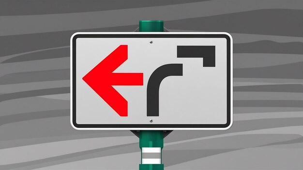 Uturn symbol and traffic sign