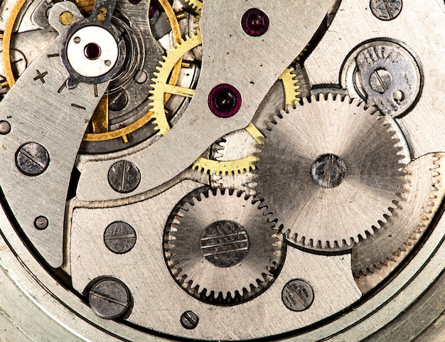 Foto uurwerk vintage mechanisch horloge hoge resolutie en detail