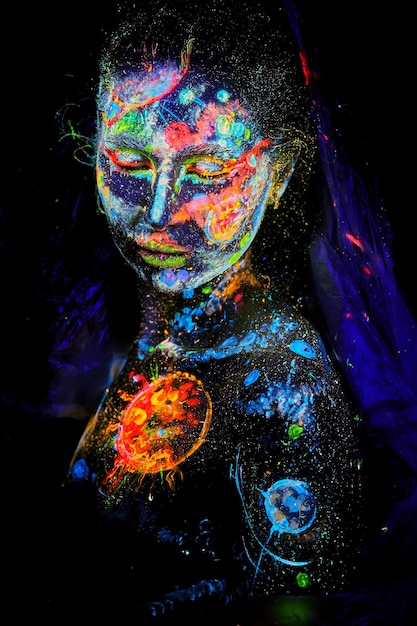 UV Body Paint on a Female's Body · Free Stock Photo