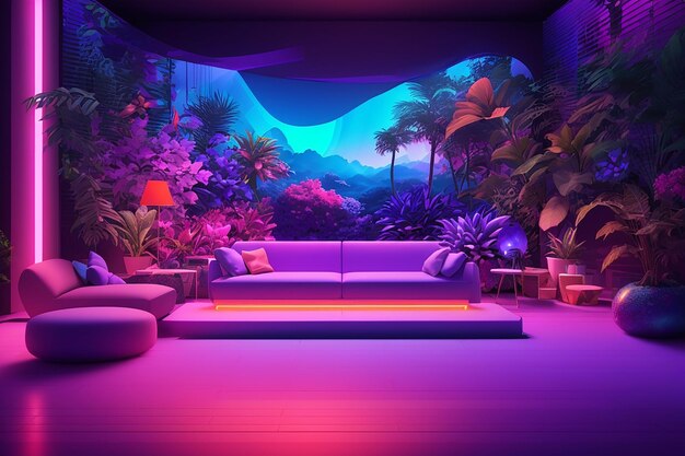 Uv wonderland mesmerizing digital backdrop in neon colors and vibrant patterns for creative expression