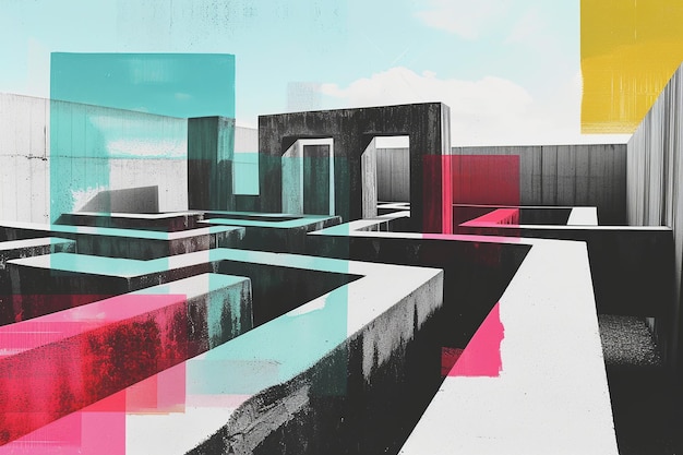 Foto chiarezza del design ux cammino colorato attraverso il labirinto bampw