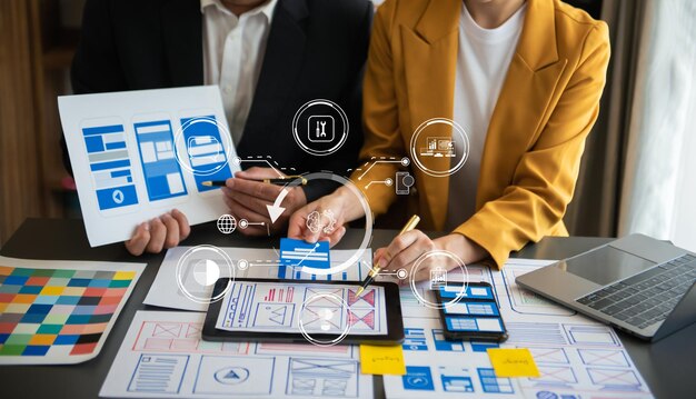 UX grafisch ontwerper planning applicatie procesontwikkeling prototype wireframe voor web-smartphone Creatief digitaal ontwikkelingsbureauxA
