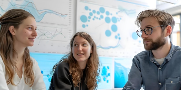 ux research team analyzing user data identifying patterns collaborating with charts concept ux research user data analysis pattern identification chart collaboration team collaboration