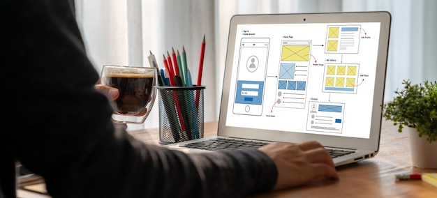 Photo ux ui design process for modish mobile application and website