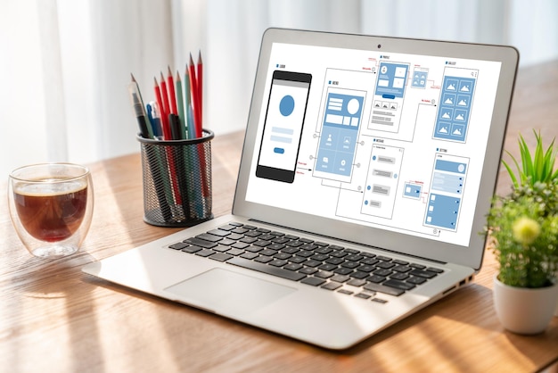 Photo ux ui design process for modish mobile application and website