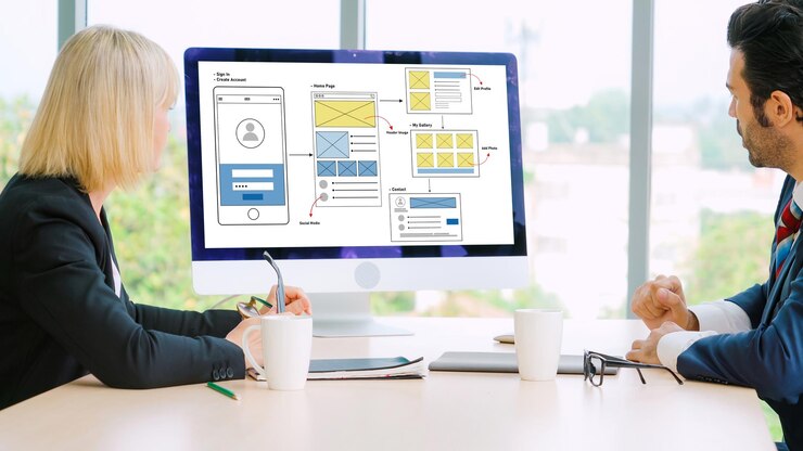 Photo ux ui design process for modish mobile application and website