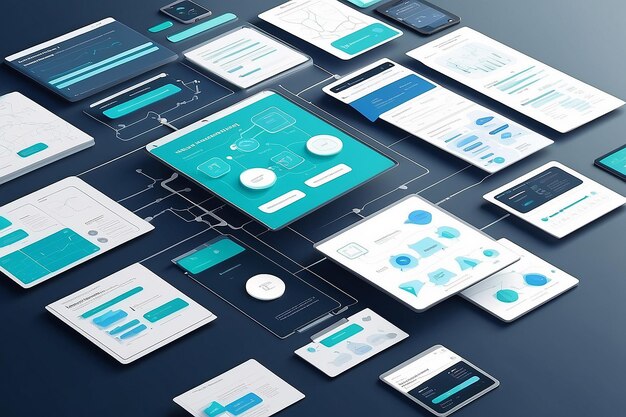 Ux ui flowchart application development prototype designuser experience concept