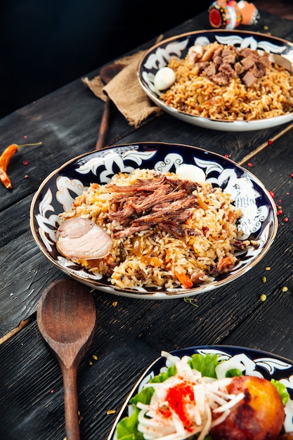 Uyghur national cuisine plov with beef