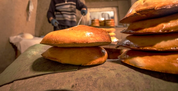 Uzbek flatbread with crispy crust