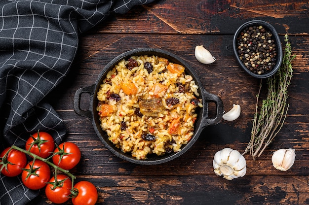 Uzbek pilaf made with beef and vegetables