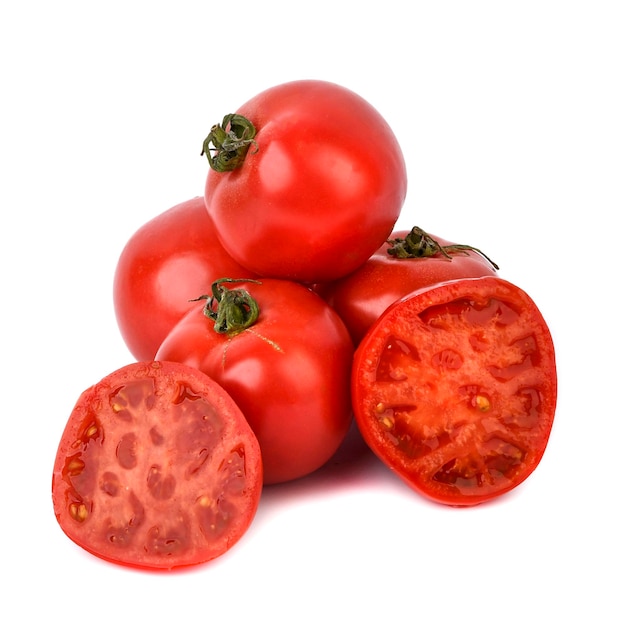 Uzbek sweet tomatoes on a white background