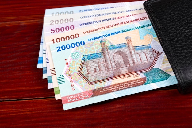 Uzbekistani money in the wallet