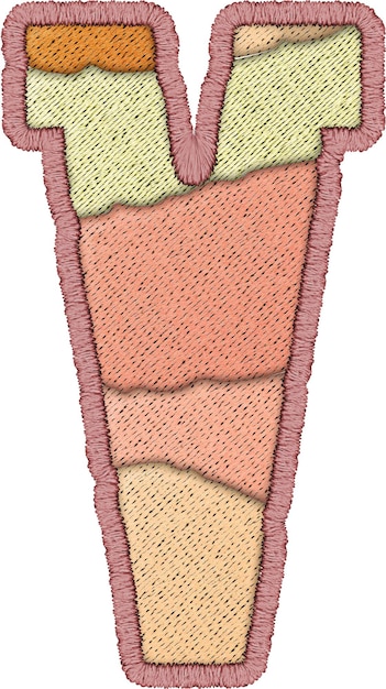 写真 v パッチワーク 大文字 クイルト 縫製 アルファベット スタイル