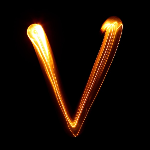 Photo v - pictured by light letters