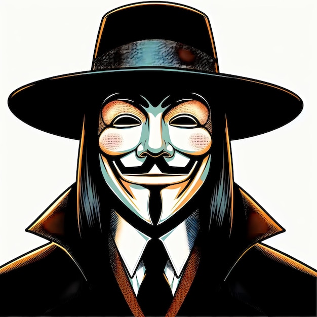 Foto v voor vendetta esthetische digitale schilderij hoge kwaliteit grafische voor t-shirt poster sticker