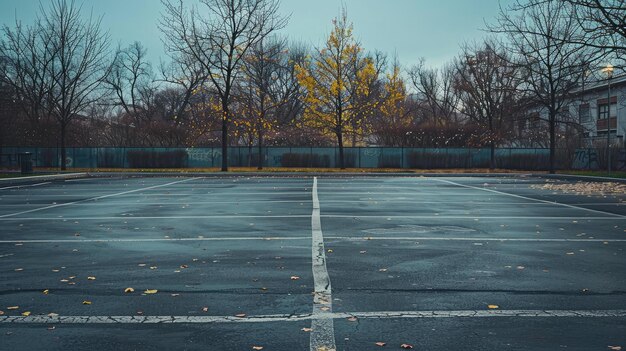 Vacant Parking Lot with Copy Writing Space