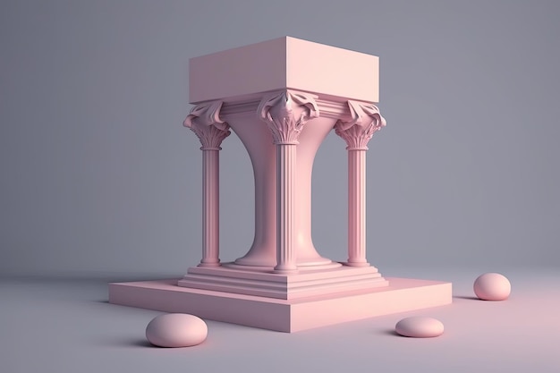 vacant pink pedestal