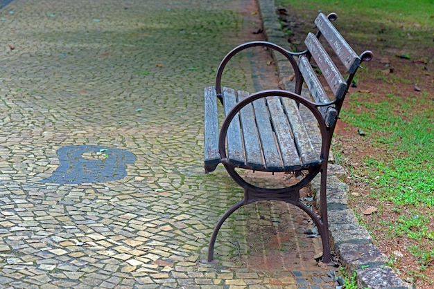 Vacant public bench in the square