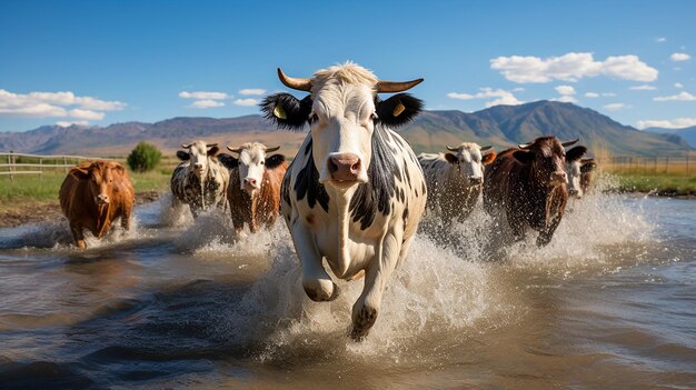 Photo vacas en campo en argentina