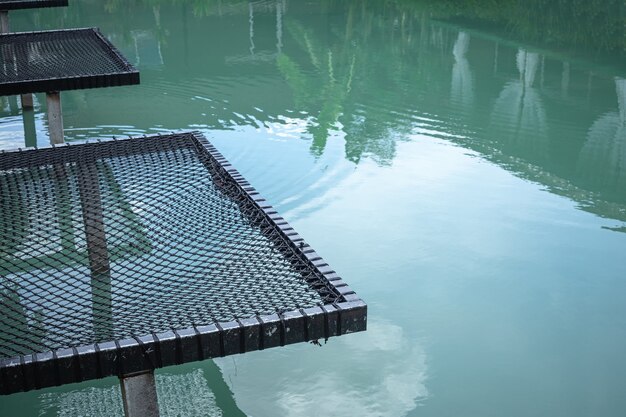 Vacation net for seat over the river.