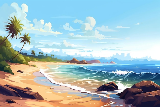 Vacation ocean shore tropical landscape