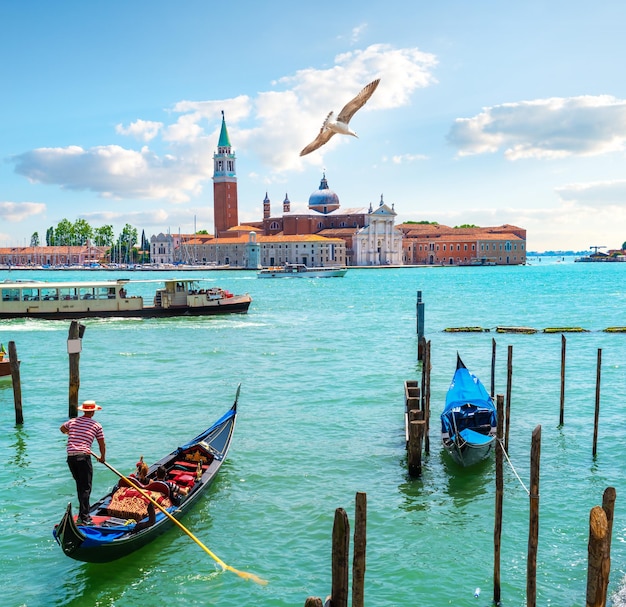 Vacation in romantic Venice at sunny summer day, Italy