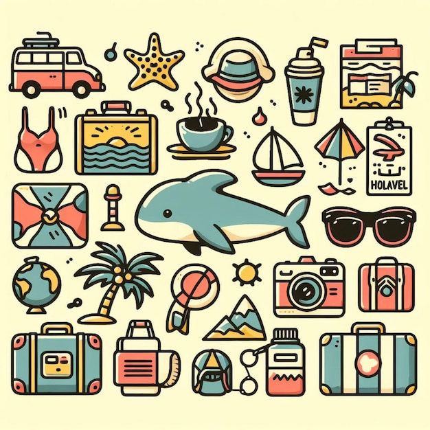 Vacation and Travel Themed simple vector