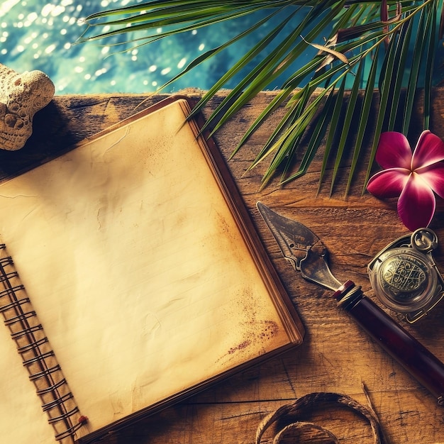 Photo vacation trip atmospheric photography in retro style travel planning an image of a notebook a list