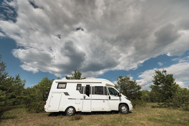 A vacation trip in a motorhome a rest in a van