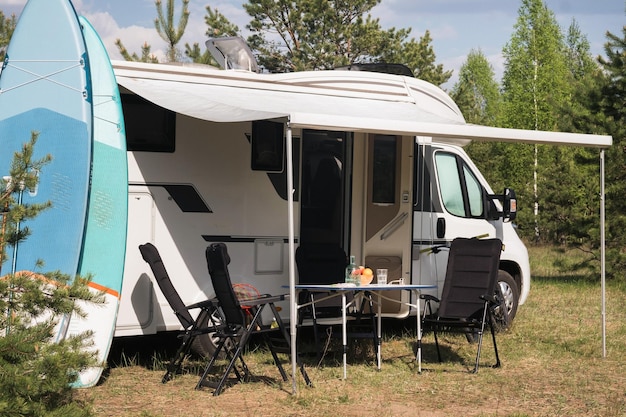 a vacation trip in a motorhome a rest in a van