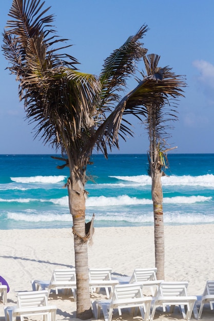 Vacationing on the beach of the Caribbean Sea.